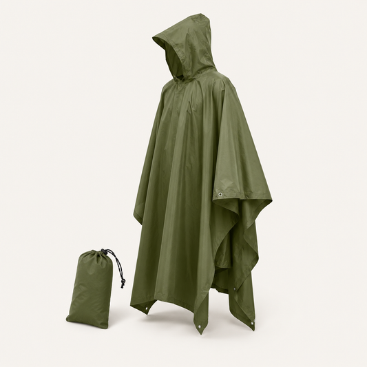 Shelter 3-in-1 Outdoor Rain Poncho | Waterproof Hiking & Camping Gear